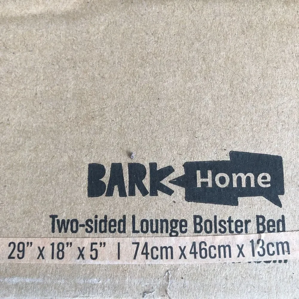 Bark Home 2 Sided Lounge Bolster Dog Bed Memory Foam 29x18x5